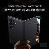 Magnetic Carbon Fiber Leather Case