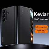 Magnetic Carbon Fiber Leather Case