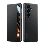 Magnetic Carbon Fiber Leather Case
