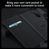 Magnetic Carbon Fiber Leather Case