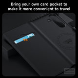 Magnetic Carbon Fiber Leather Case