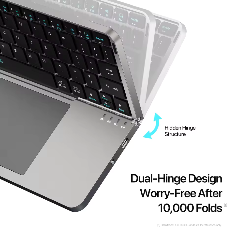 Accessories Foldable Bluetooth Keyboard with Touchpad – View 4