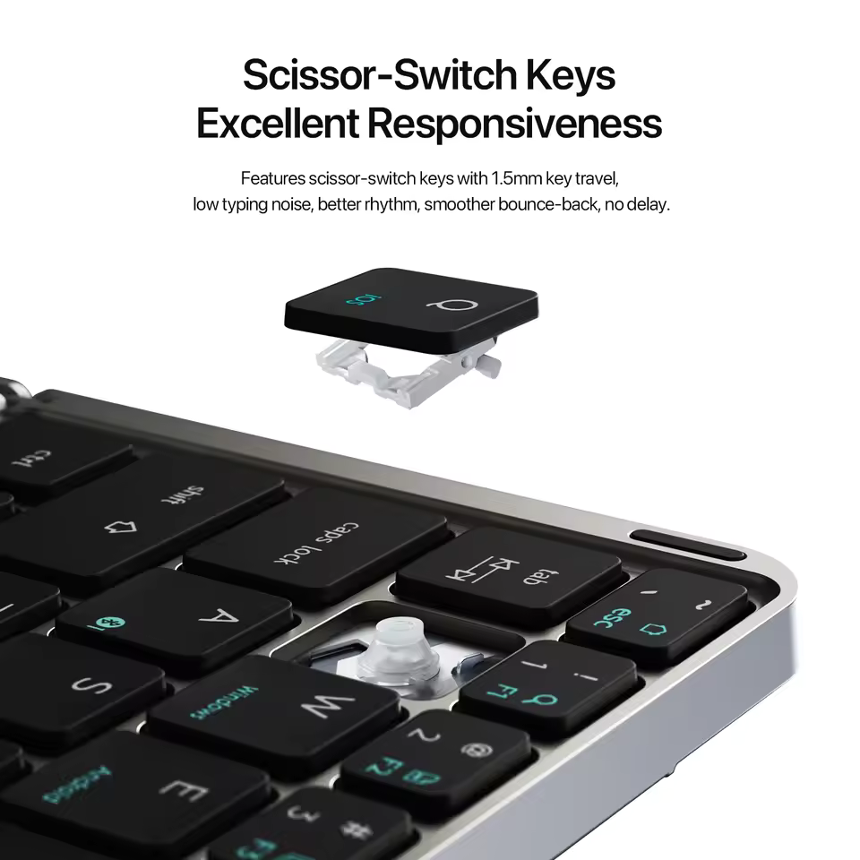 Accessories Foldable Bluetooth Keyboard with Touchpad – View 5