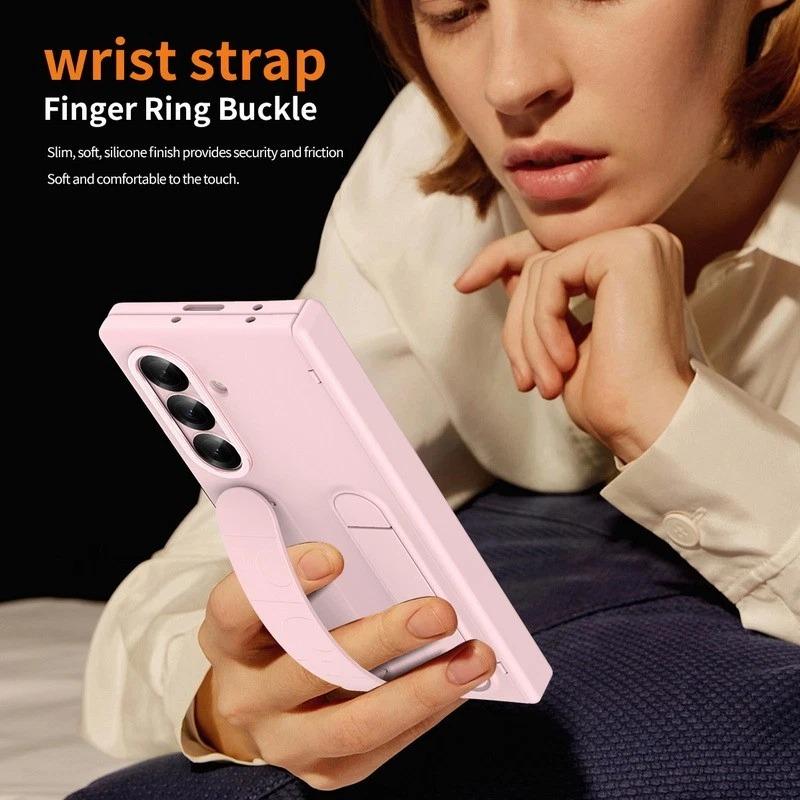 Galaxy Z Fold 6 Silicone Wrist Strap Kickstand Case image 7.jpg