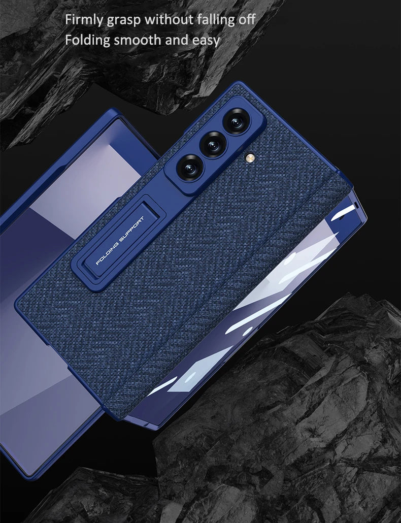 Galaxy Z Fold 7 Linen Fabric Case with Folding Kickstand – View 5