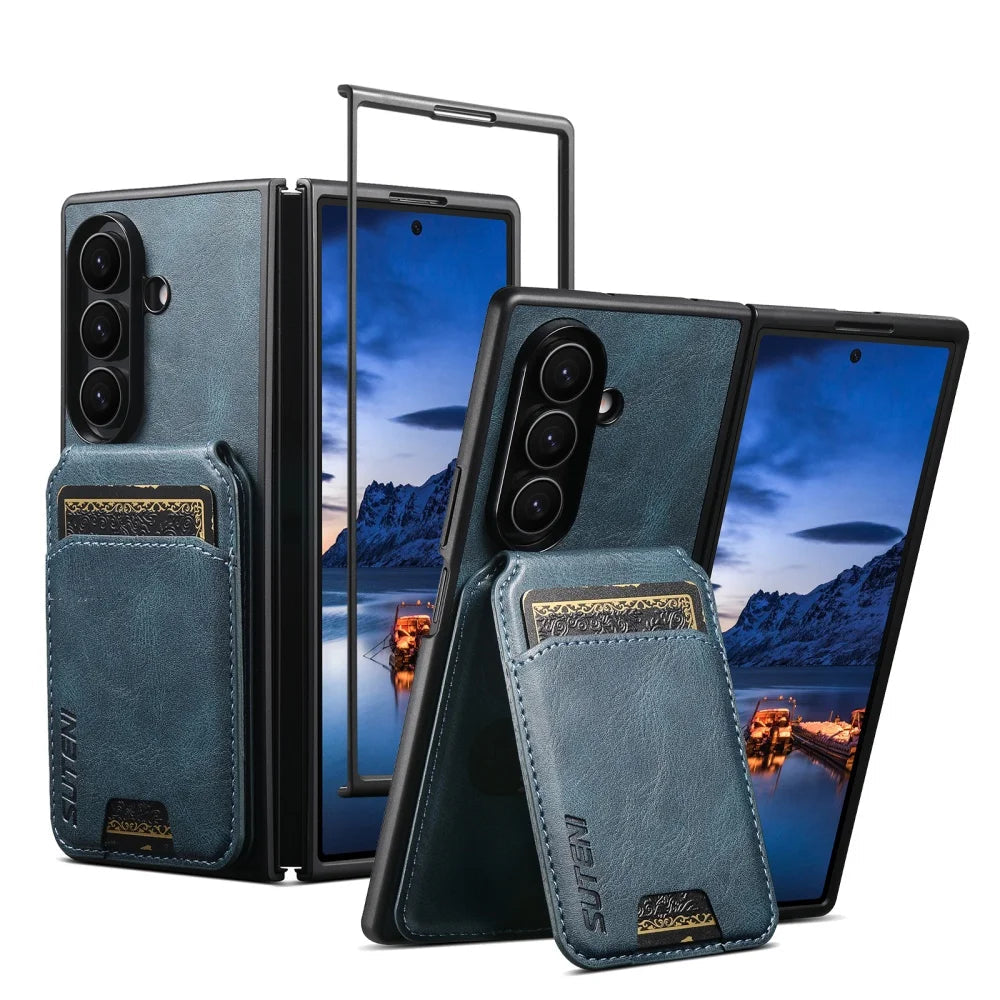 Galaxy Z Fold 7 Retro Leather Wallet Case with MagSafe – View 4