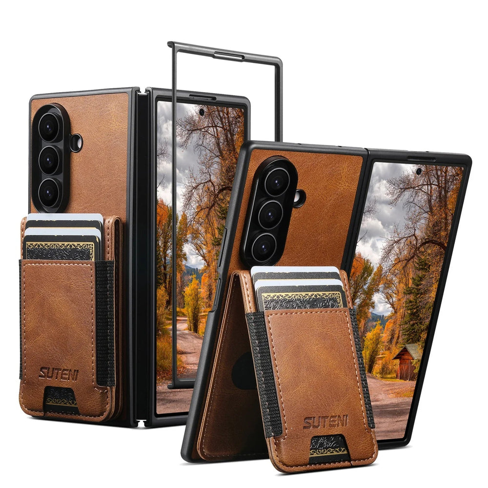 Galaxy Z Fold 8 Ultra Detachable Leather Wallet Stand Case