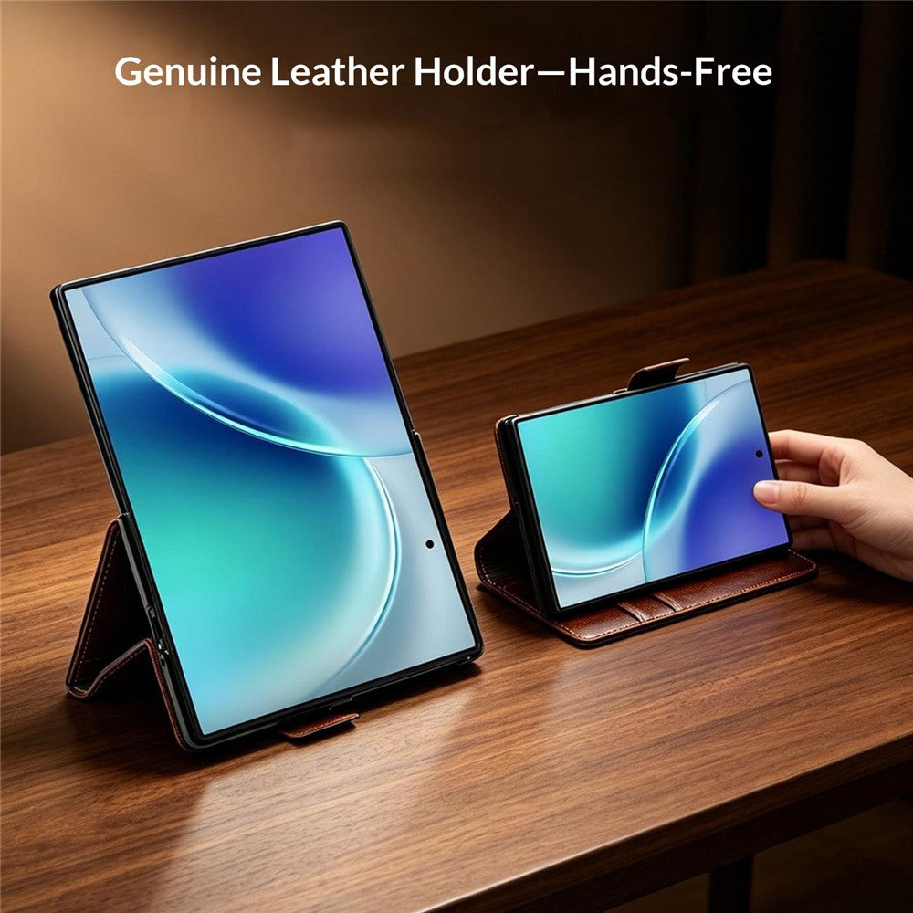 Galaxy Z Fold 8 Genuine Leather Wallet Case with Stand – View 10