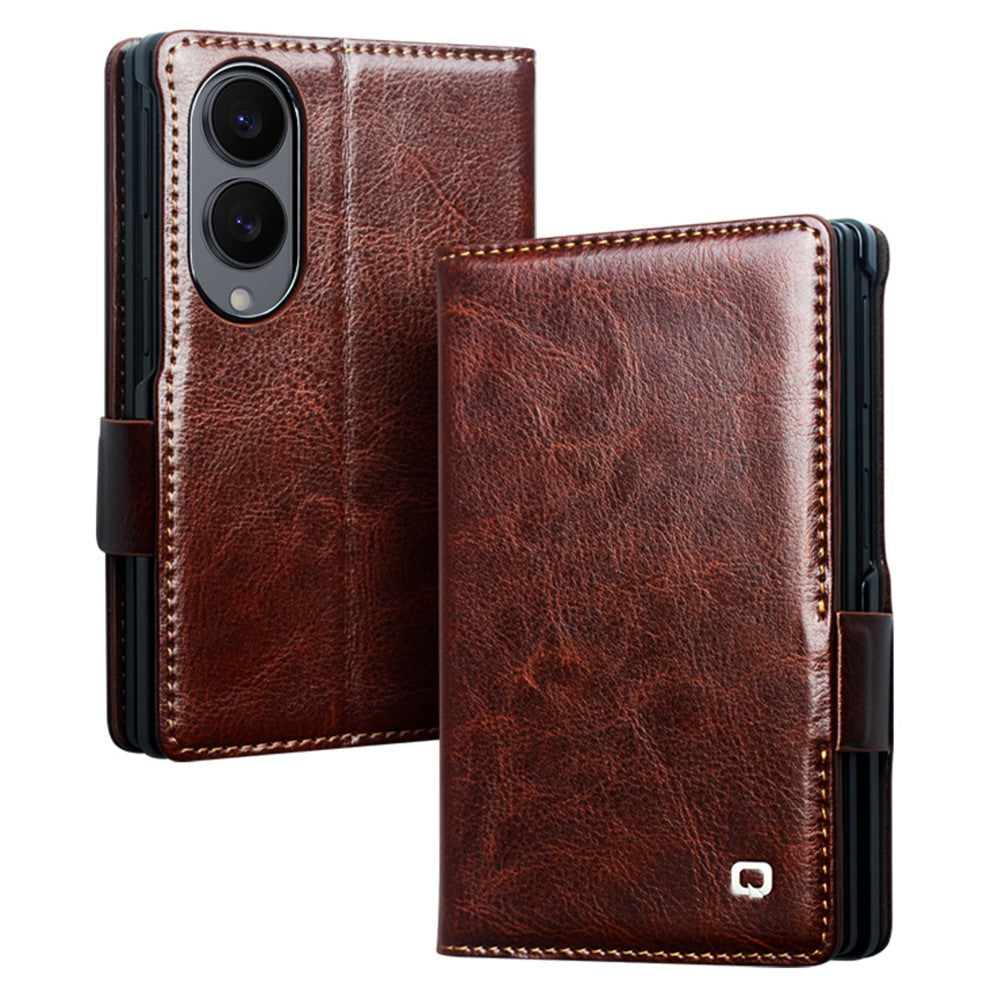 Galaxy Z Fold 8 Genuine Leather Wallet Case with Stand