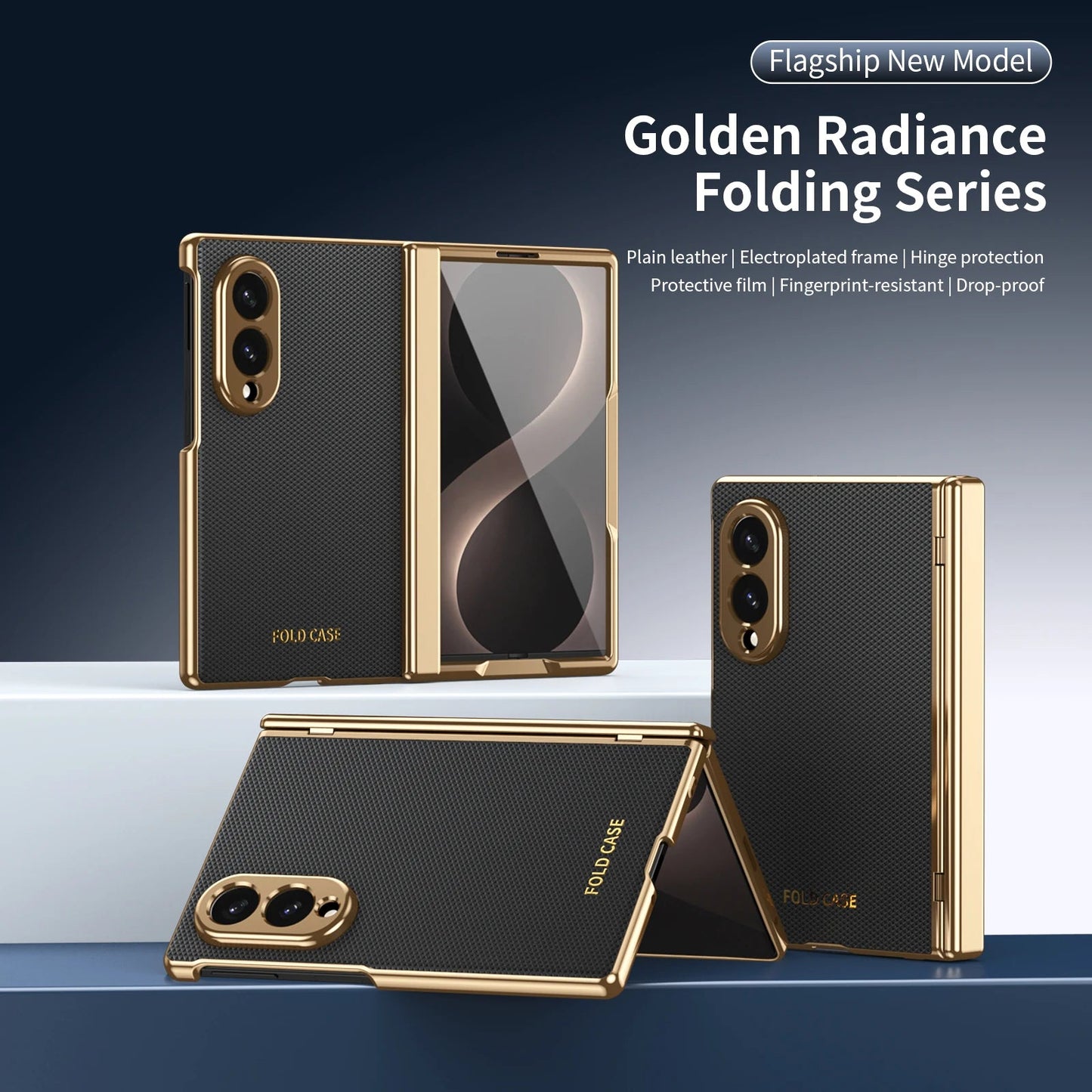 Galaxy Z Fold 8 Leather Case with Hinge Protection