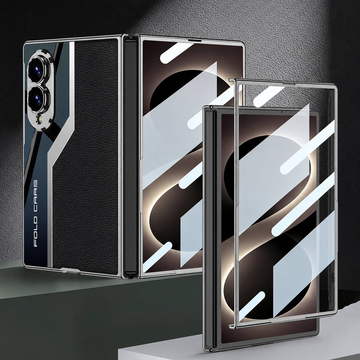 Galaxy Z Fold 8 Leather Metal Plating Case with Screen Protector – View 6