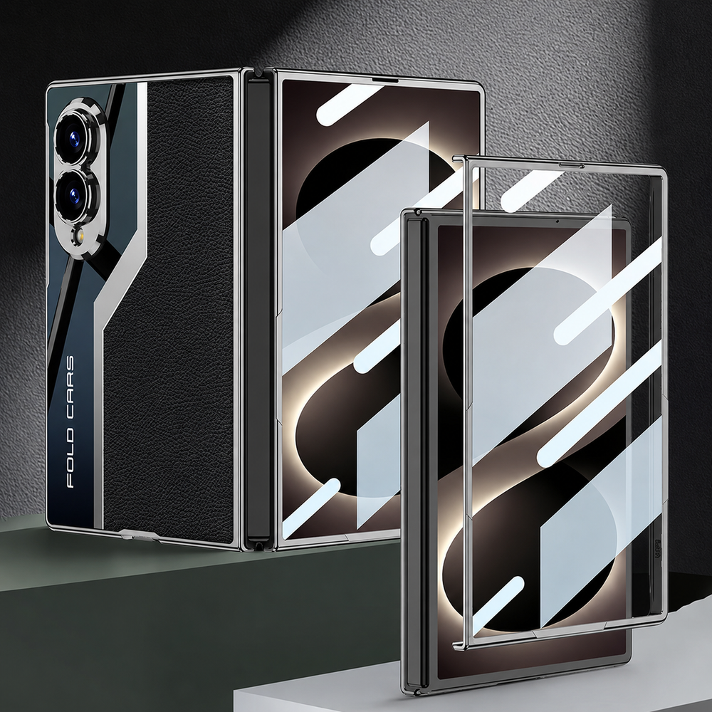 Galaxy Z Fold 8 Leather Metal Plating Case with Screen Protector – View 6