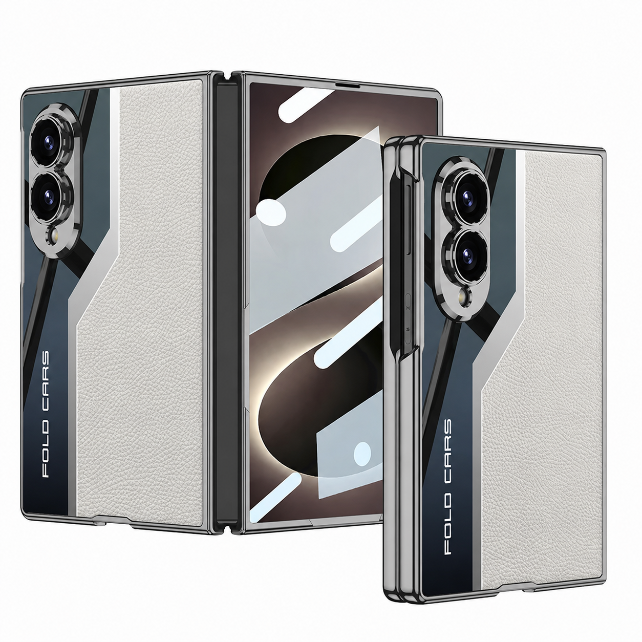 Galaxy Z Fold 8 Leather Metal Plating Case with Screen Protector – View 9