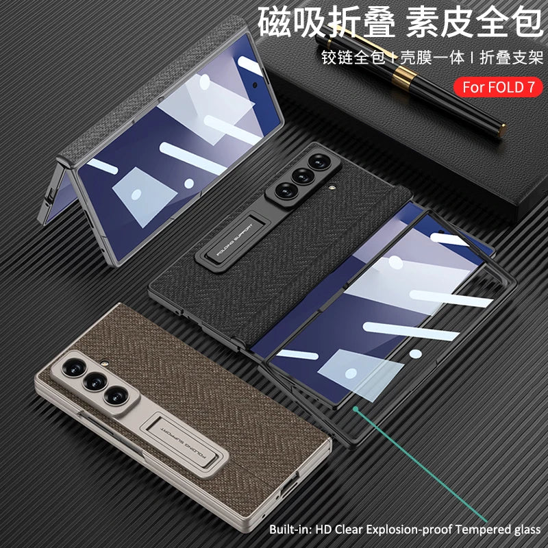 Galaxy Z Fold 8 Linen Fabric Case with Folding Kickstand – View 3