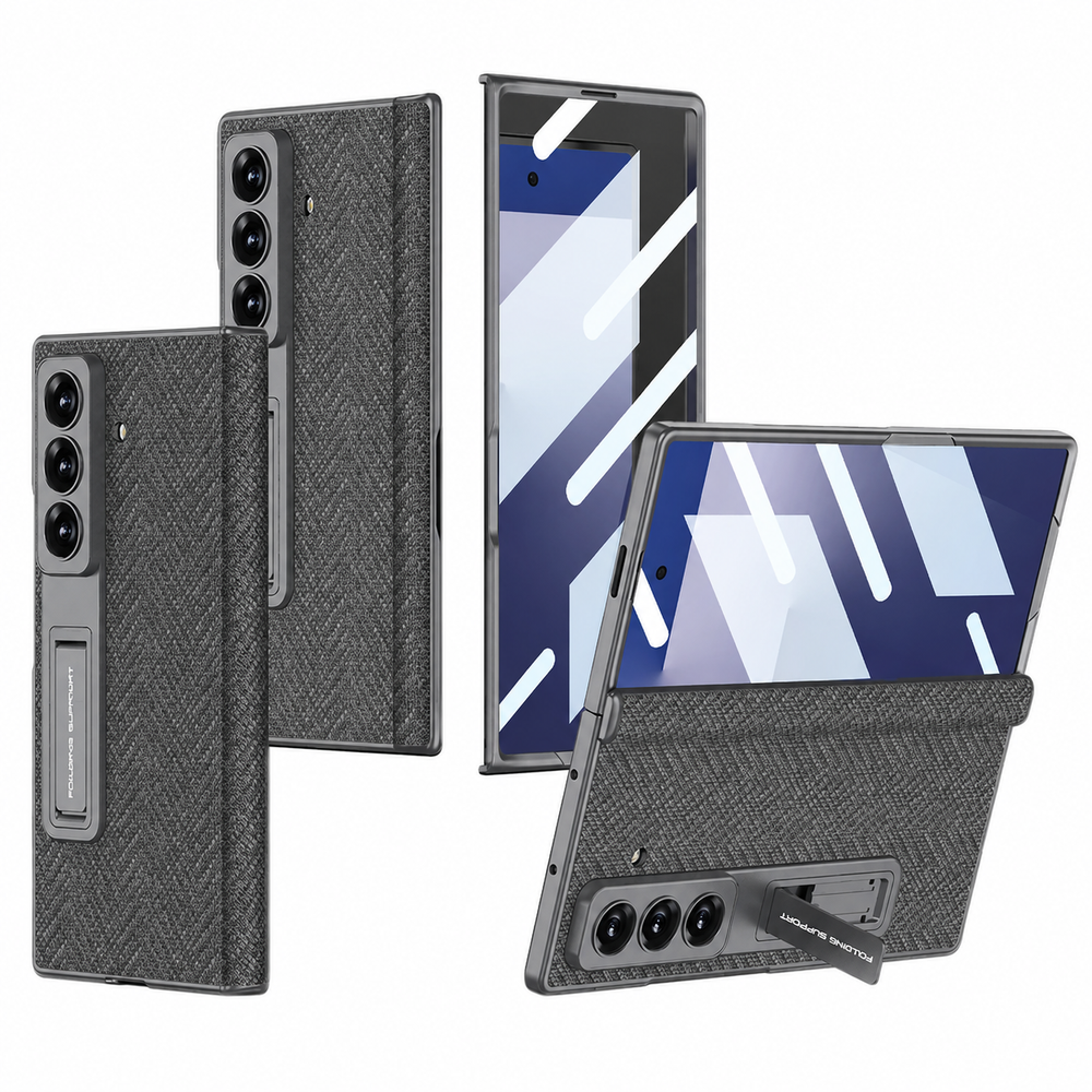 Galaxy Z Fold 8 Linen Fabric Case with Folding Kickstand – View 8