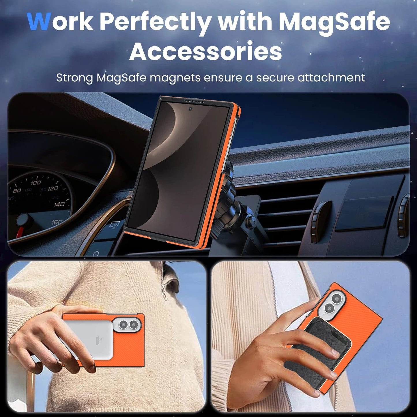 Galaxy Z Fold 8 Slim Carbon Fiber MagSafe Protective Case – View 3