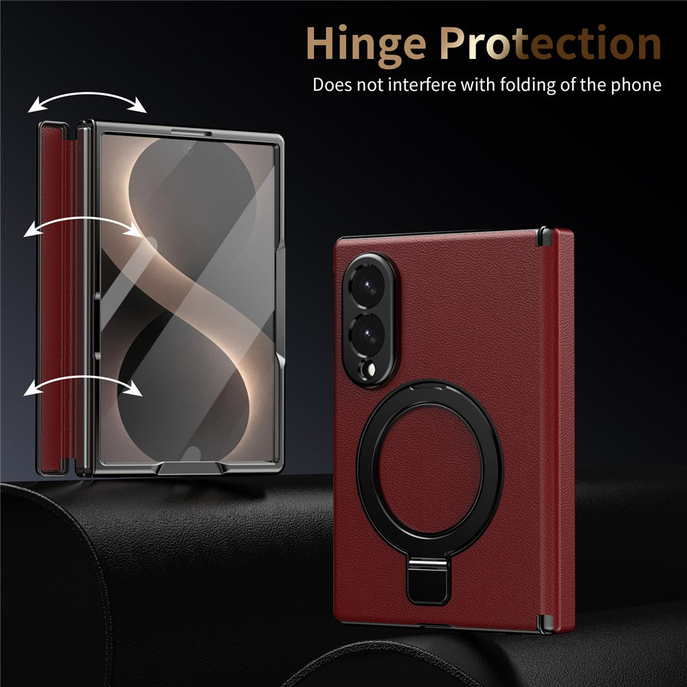 Galaxy Z Fold 8 Slim MagSafe Leather Case with Kickstand Ring – View 10