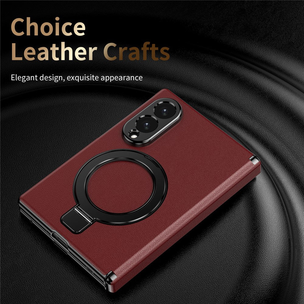 Galaxy Z Fold 8 Slim MagSafe Leather Case with Kickstand Ring – View 12