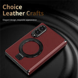 Galaxy Z Fold 8 Slim MagSafe Leather Case with Kickstand Ring – View 12
