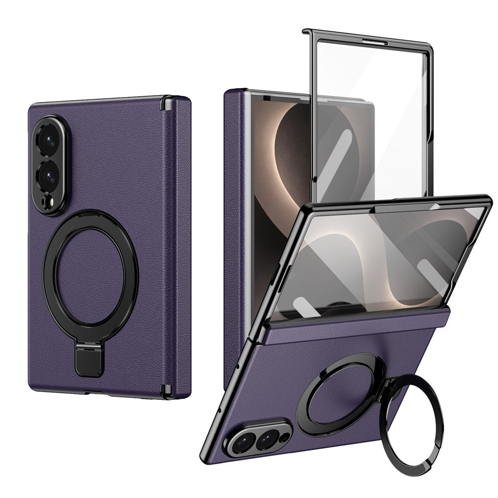 Galaxy Z Fold 8 Slim MagSafe Leather Case with Kickstand Ring – View 2