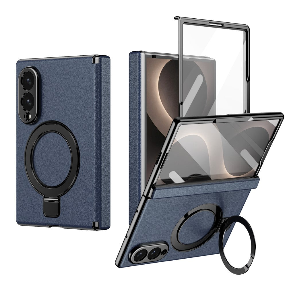 Galaxy Z Fold 8 Slim MagSafe Leather Case with Kickstand Ring – View 3