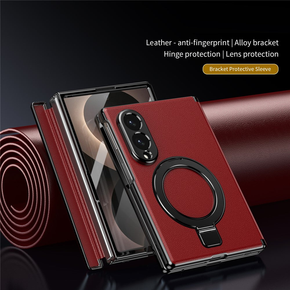Galaxy Z Fold 8 Slim MagSafe Leather Case with Kickstand Ring – View 7