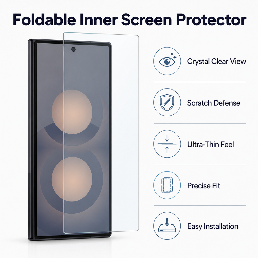 Galaxy Z Fold 8 Tempered Glass Screen Protector, 2.5D Clear – View 6