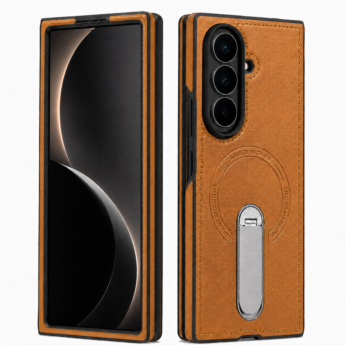 Galaxy Z Fold 8 Ultra Retro Leather MagSafe 360 Ring Stand Case image 10.png