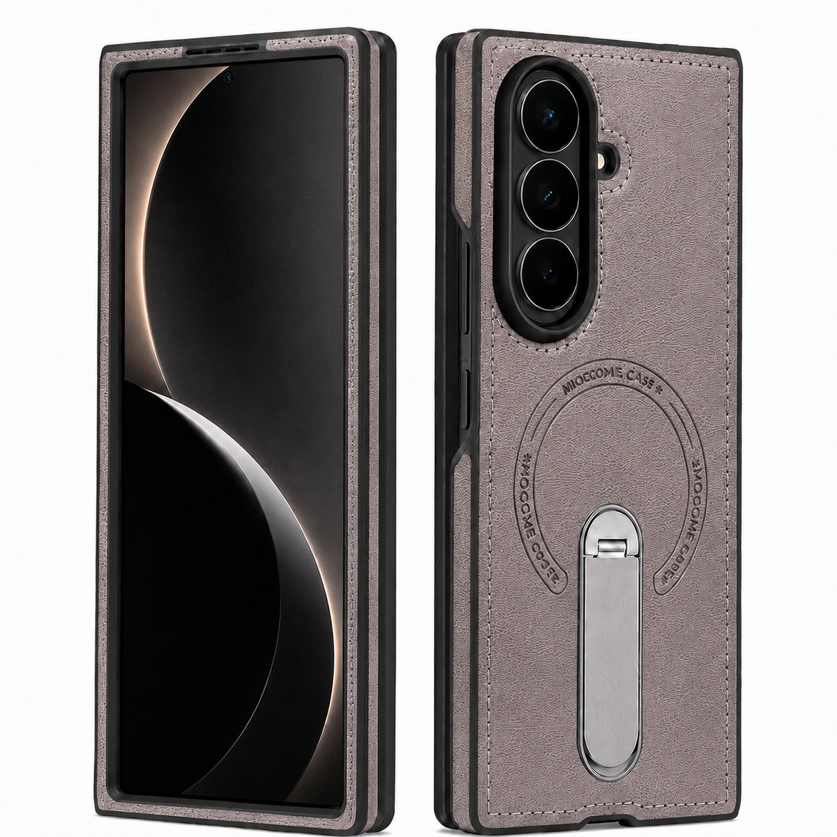 Galaxy Z Fold 8 Ultra Retro Leather MagSafe 360 Ring Stand Case image 1.png