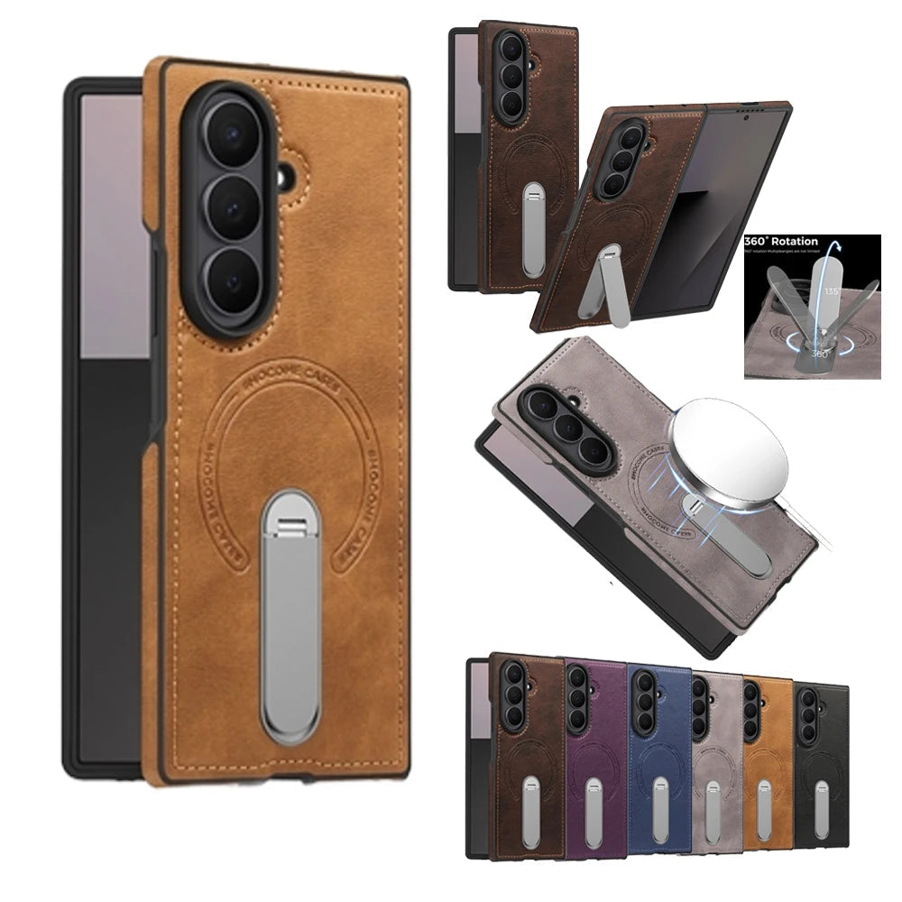 Galaxy Z Fold 8 Ultra Leather Kickstand Case with Wireless Charging – View 2
