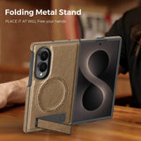 Galaxy Z Fold 8 Ultra Leather MagSafe Case with Kickstand – View 3