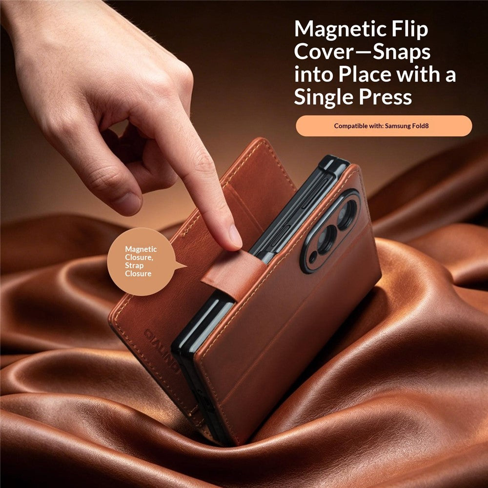 Galaxy Z Fold 8 Ultra Leather Sleeve Case with Landscape Stand – View 7