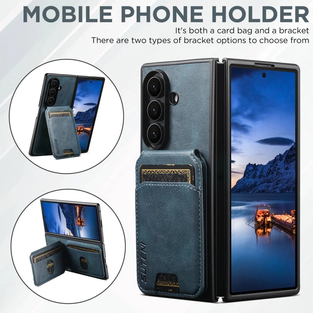 Galaxy Z Fold 8 Ultra Retro Leather Wallet Case with MagSafe – View 5