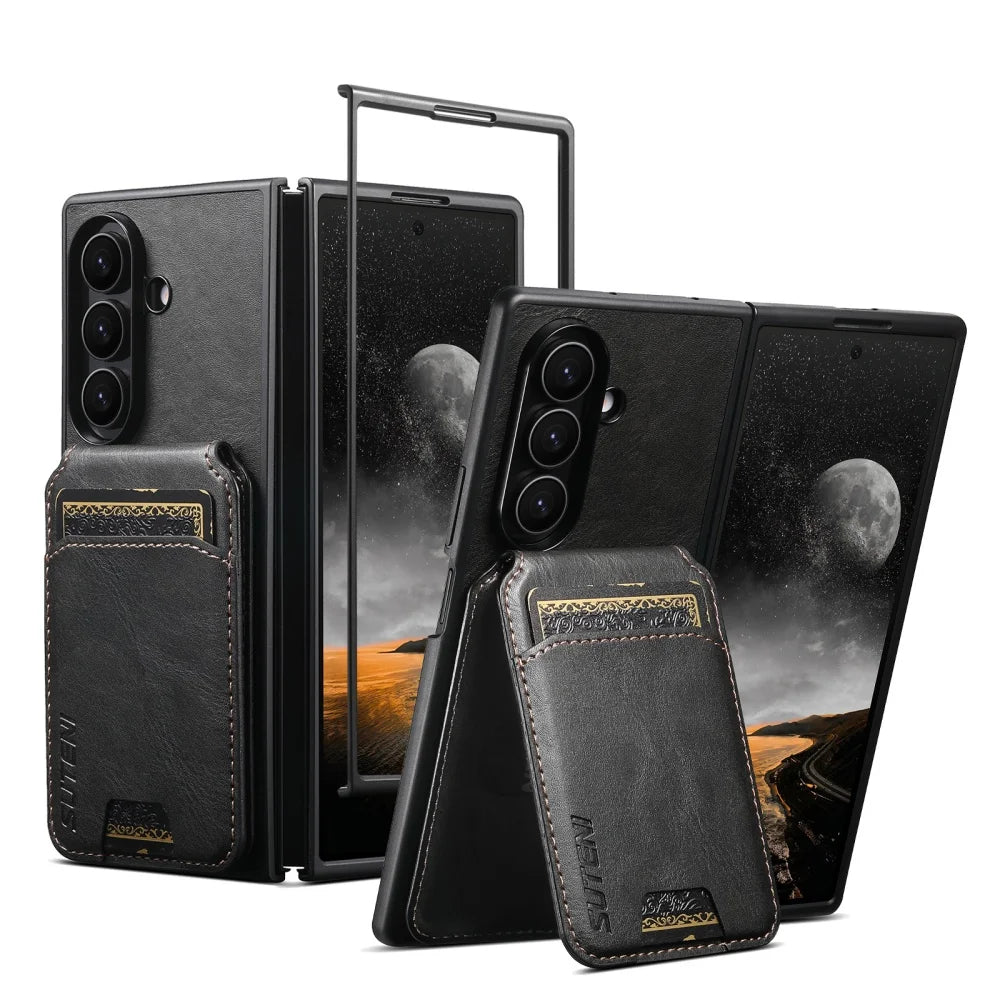 Galaxy Z Fold 8 Ultra Retro Leather Wallet Case with MagSafe