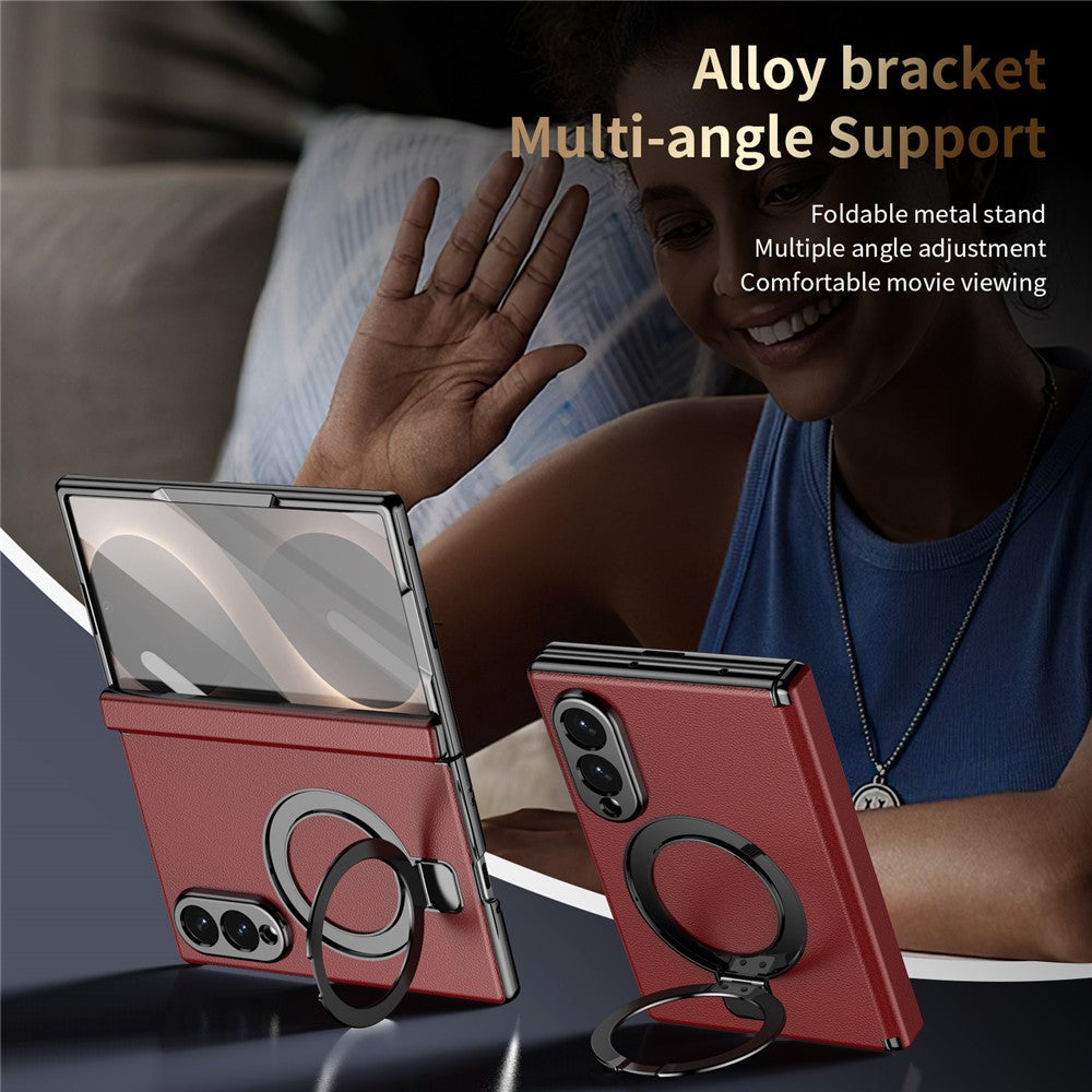 Galaxy Z Fold 8 Ultra Slim MagSafe Leather Case with Kickstand Ring – View 8