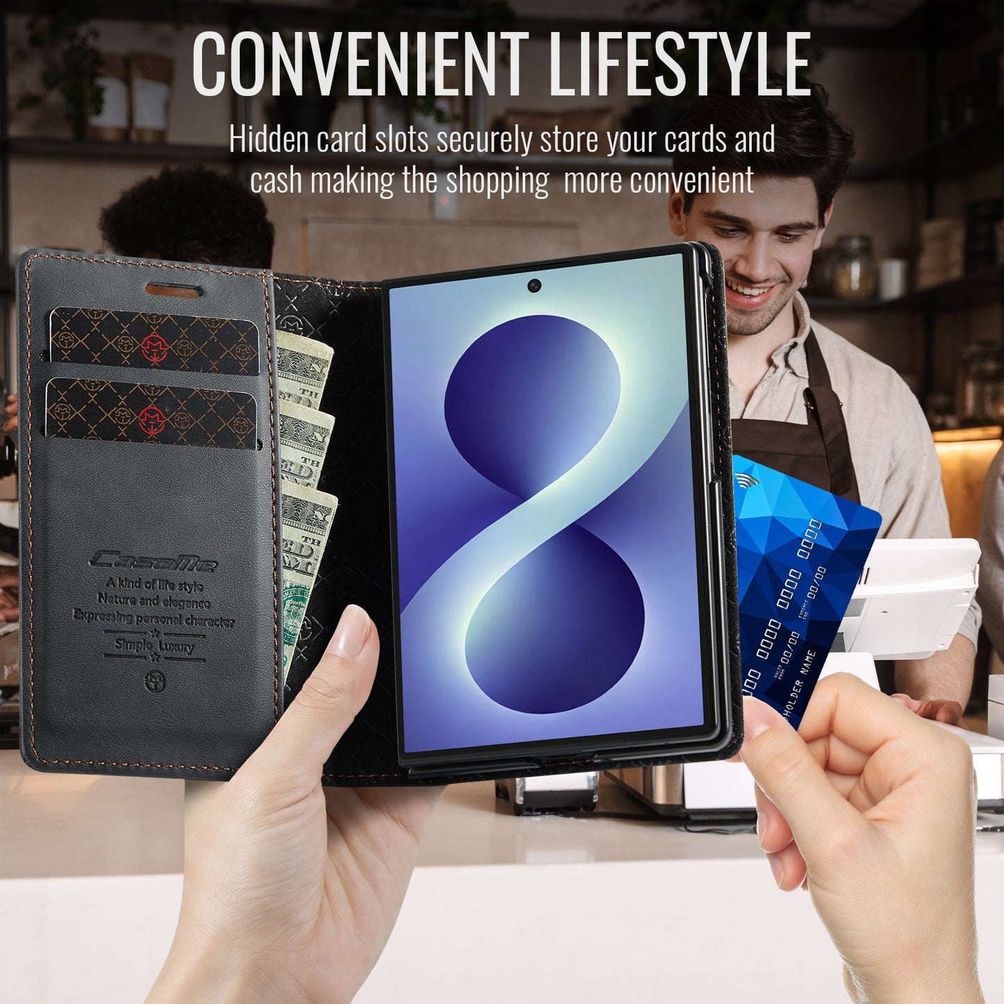 Galaxy Z Fold 8 Ultra Wallet Case with Kickstand and Card Slots – View 9