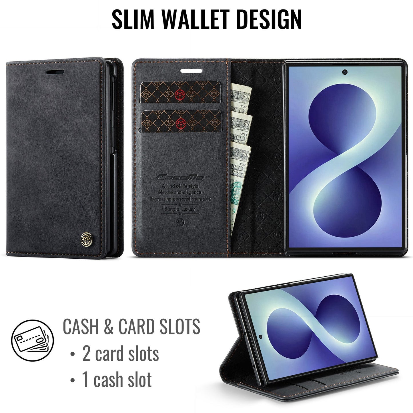 Galaxy Z Fold 8 Wallet Case with Kickstand and Card Slots – View 2