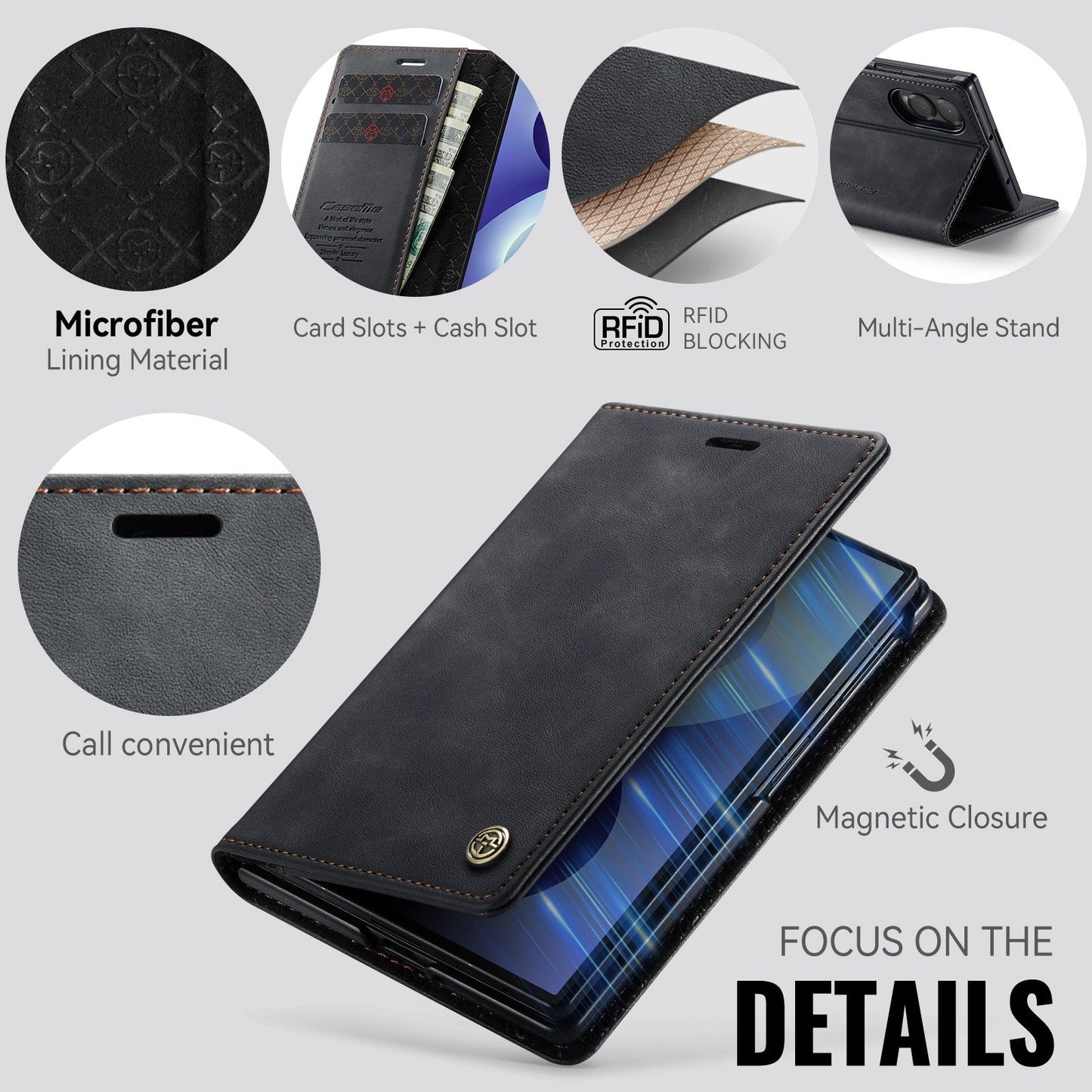 Galaxy Z Fold 8 Wallet Case with Kickstand and Card Slots – View 3