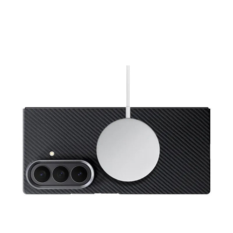 Galaxy Z Fold 7 Aramid Carbon Fiber Double Ring MagSafe Case