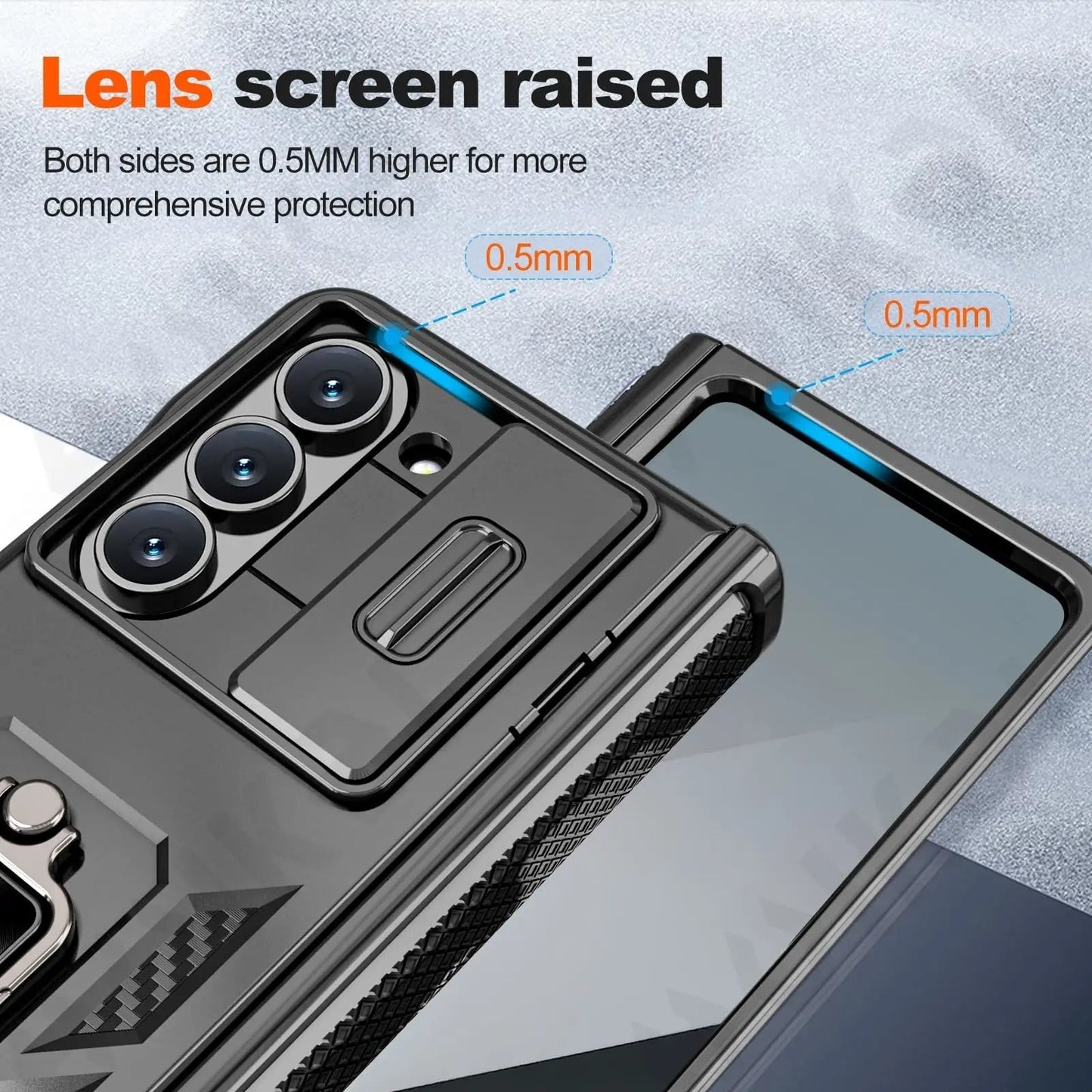 Military Grade Case Slide Camera Cover Kickstand