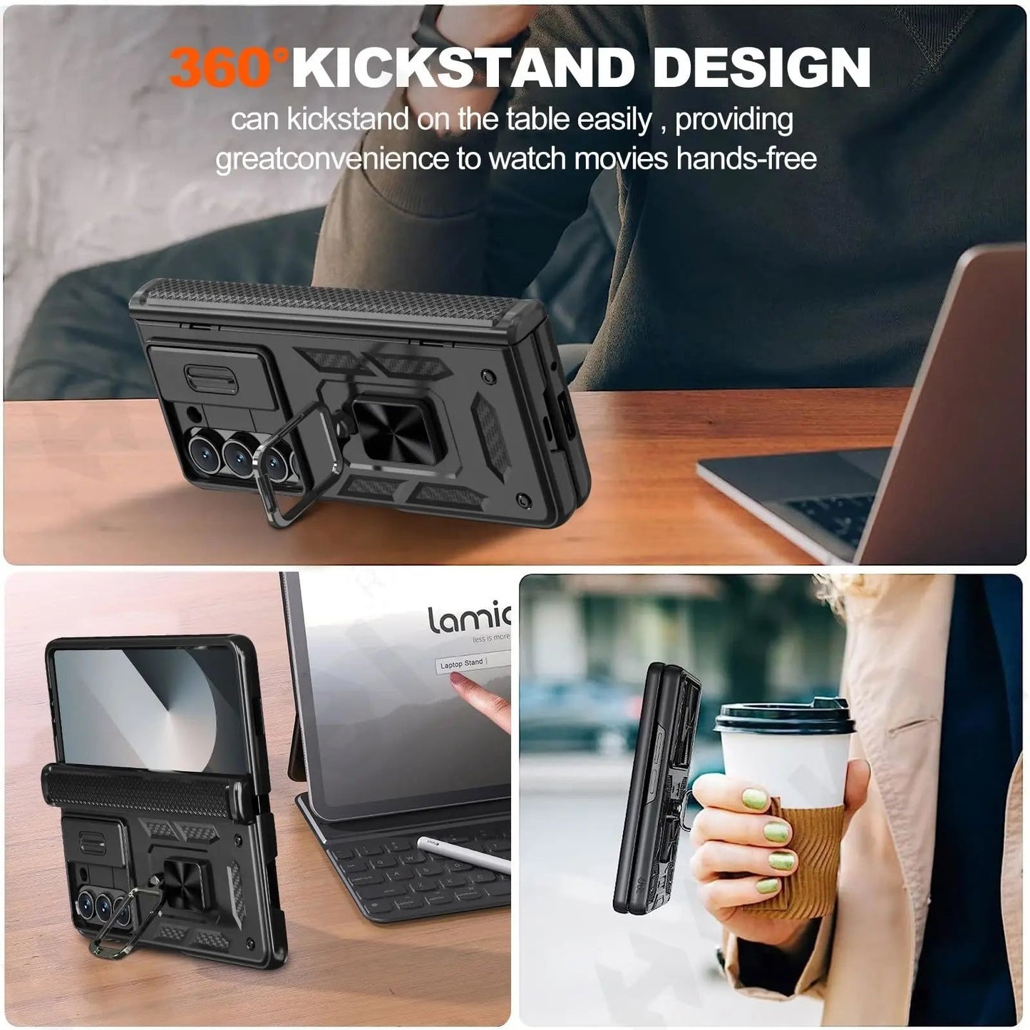 Military Grade Case Slide Camera Cover Kickstand