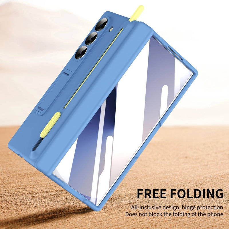 Magnetic Case Hinge Protection Glass Film Pen Slot
