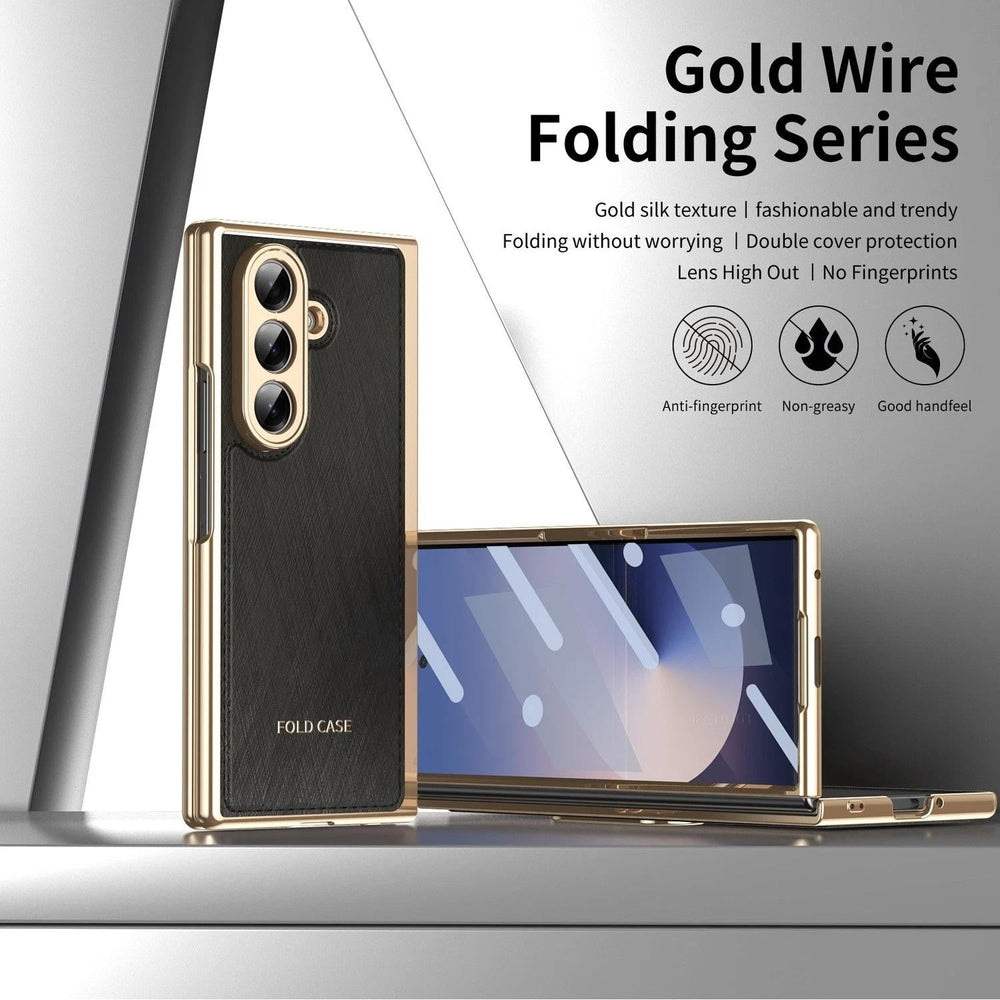 Galaxy Z Fold 5 Slim Electroplated Leather Protective Case image 2.jpg