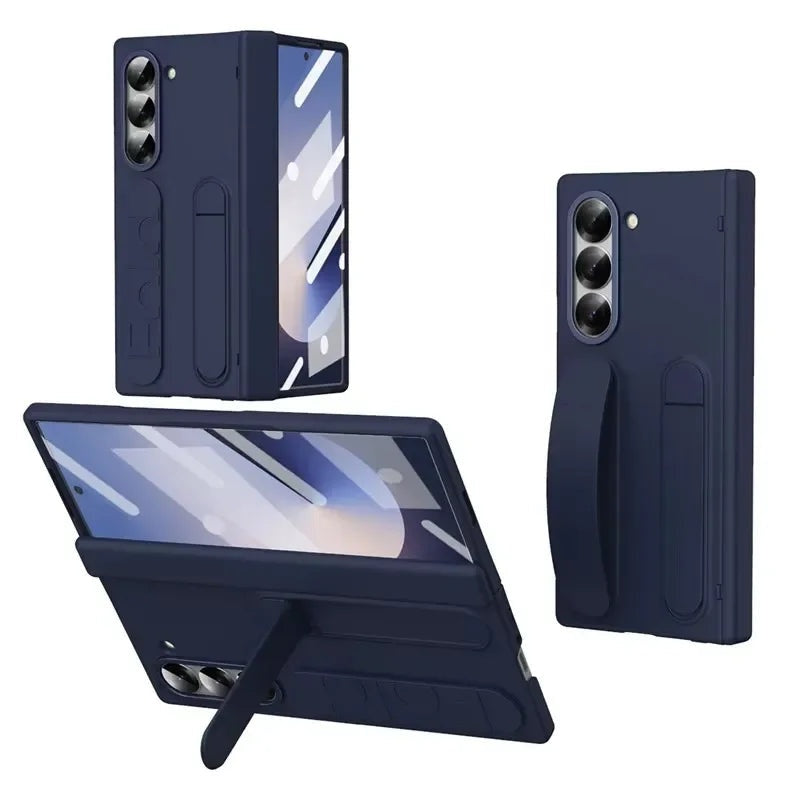 Galaxy Z Fold 6 Silicone Wrist Strap Kickstand Case image 7.jpg