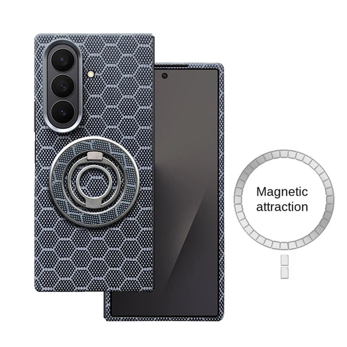 Galaxy Z Fold 7 Aramid Carbon Fiber Double Ring MagSafe Case image 5.jpg