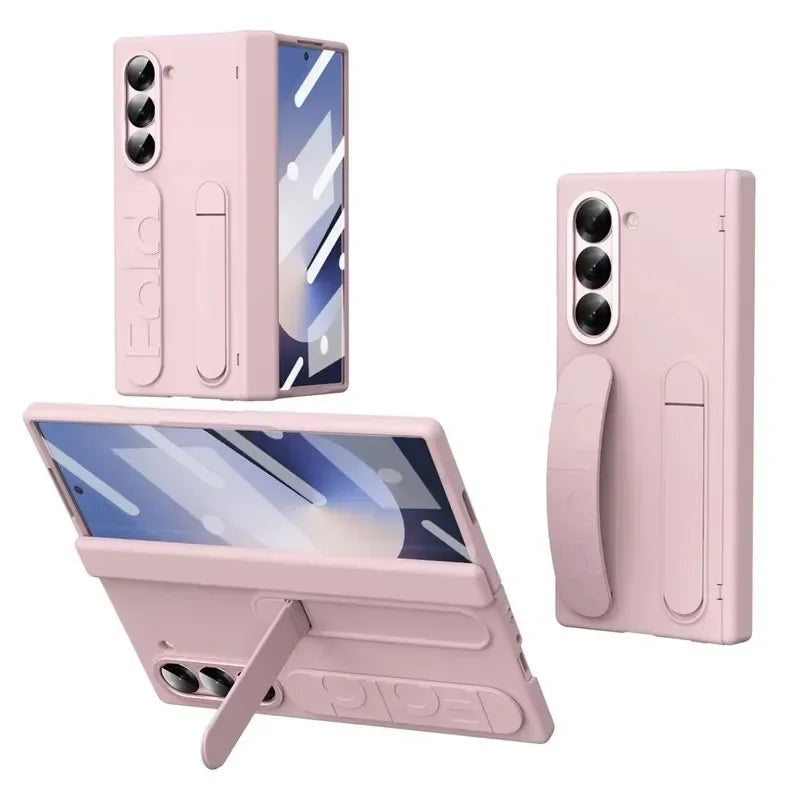 Galaxy Z Fold 6 Liquid Silicone Wristband Stand Case