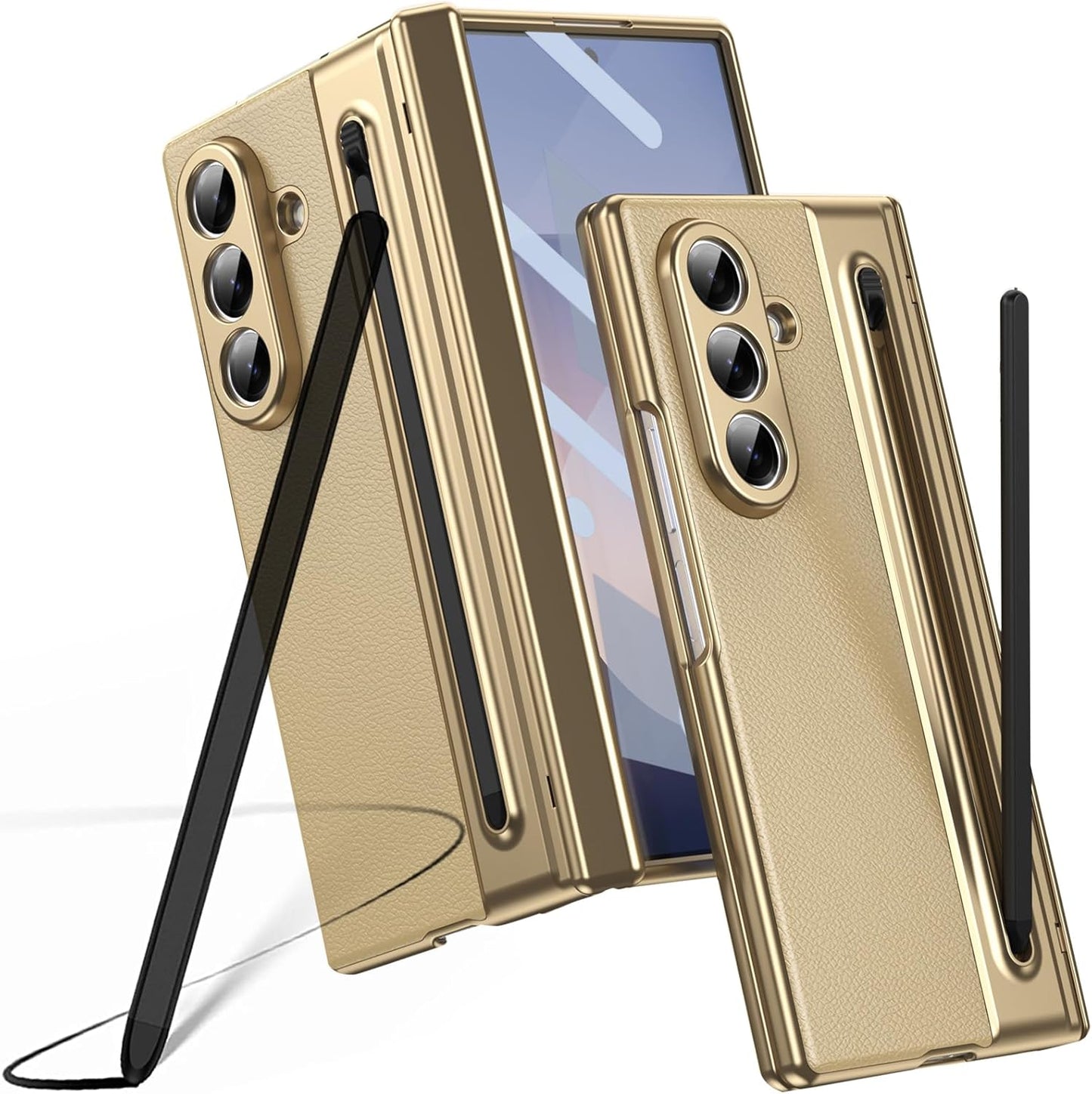 Luxury Leather Case Hinge Protection Pen Slot