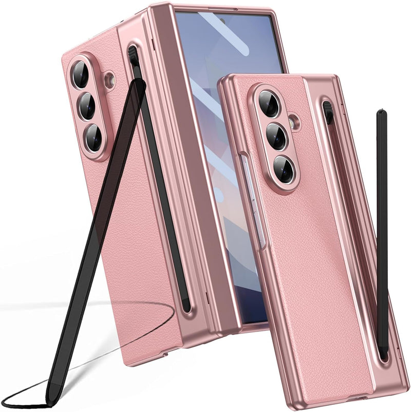 Luxury Leather Case Hinge Protection Pen Slot