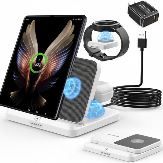 3 in 1 Wireless Charger Stand Foldable Dock